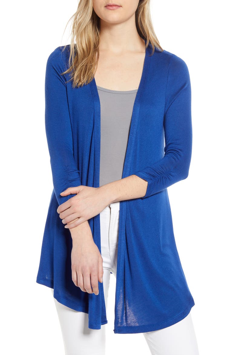 Mixed Media Cardigan, Main, color, INDIGO