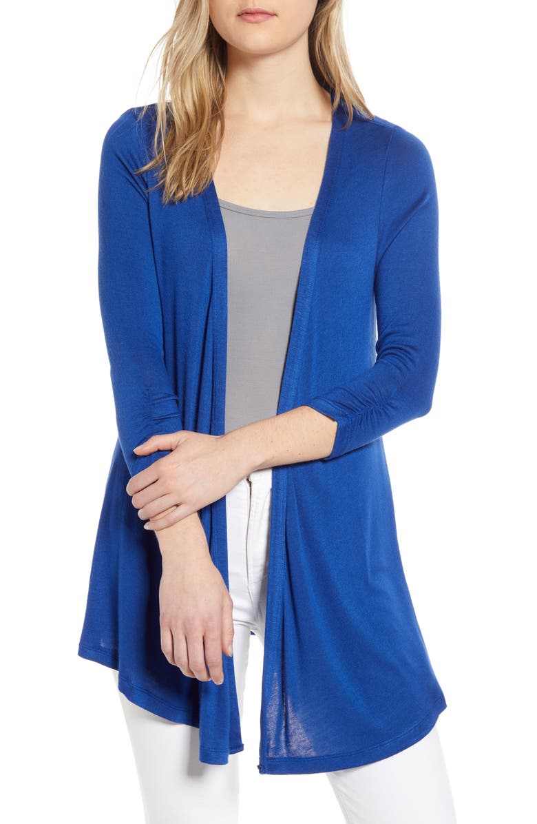 Bobeau Mixed Media Cardigan, Main, color, 
