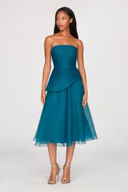 Theia Veda Strapless Midi Dress