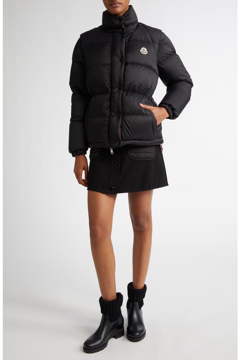 Verone Convertible Down Puffer Jacket, Alternate, color, BLACK