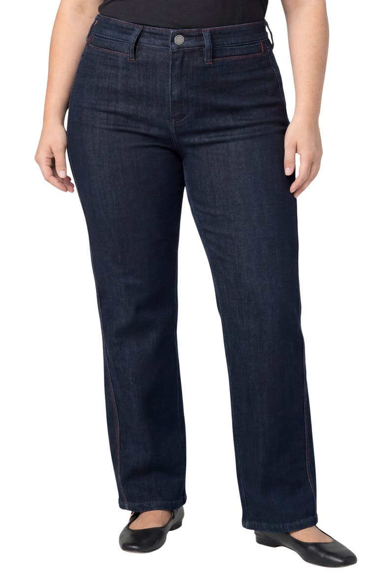 Kennedy Side Stitch Straight Leg Jeans, Main, color, MIDNIGHT ECLPSE