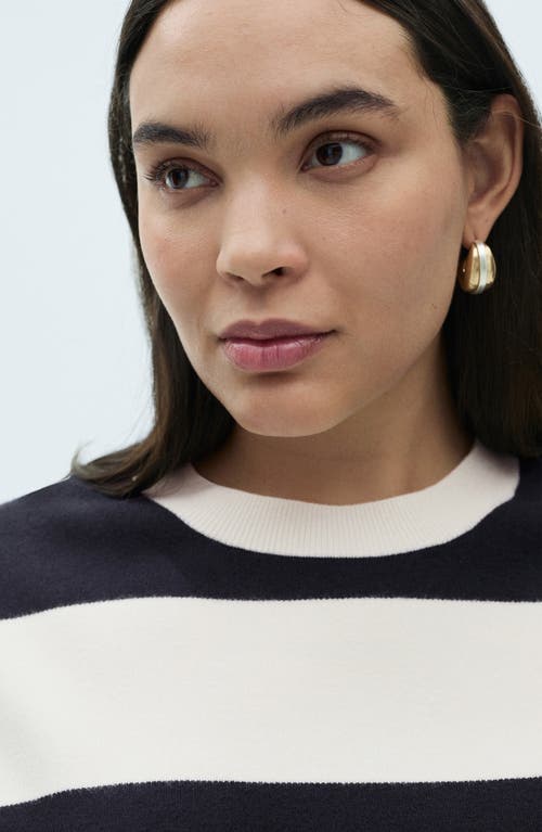 Mango Lotuini Stripe Sweater In Dark Navy