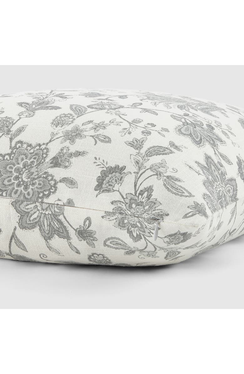 HOMESPUN Jacobean Floral Cotton Throw Pillow, Alternate, color, Gray