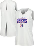 LEVELWEAR Women's Levelwear White Philadelphia 76ers Paisley Peekaboo Tank Top