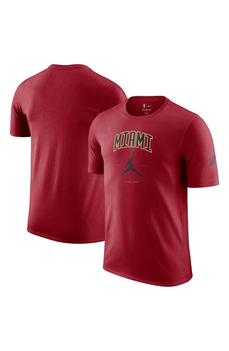 Jordan Brand Unisex Jordan Brand Red Miami Heat Essential Cities T-Shirt, Main, color, Red