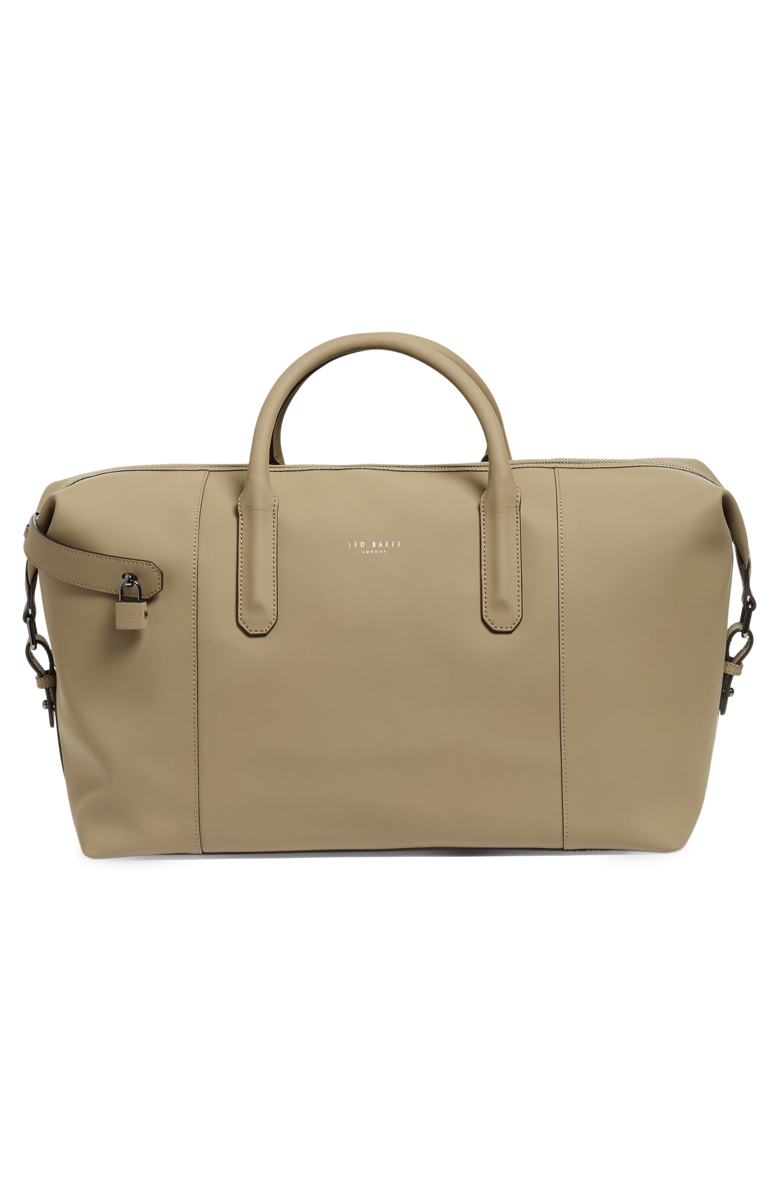 Ted Baker London Cronos Leather Duffel Bag, Alternate, color, 