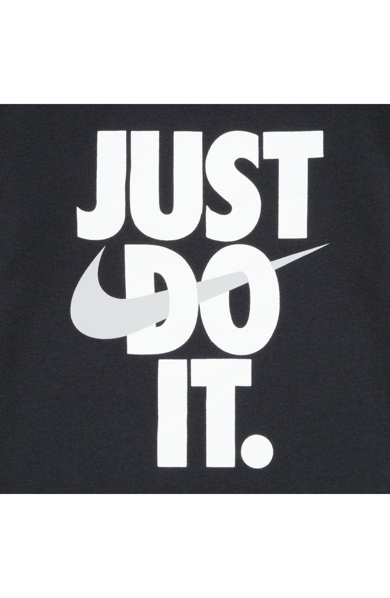 Nike Just Do It Long Sleeve Jersey Romper, Alternate, color, Black