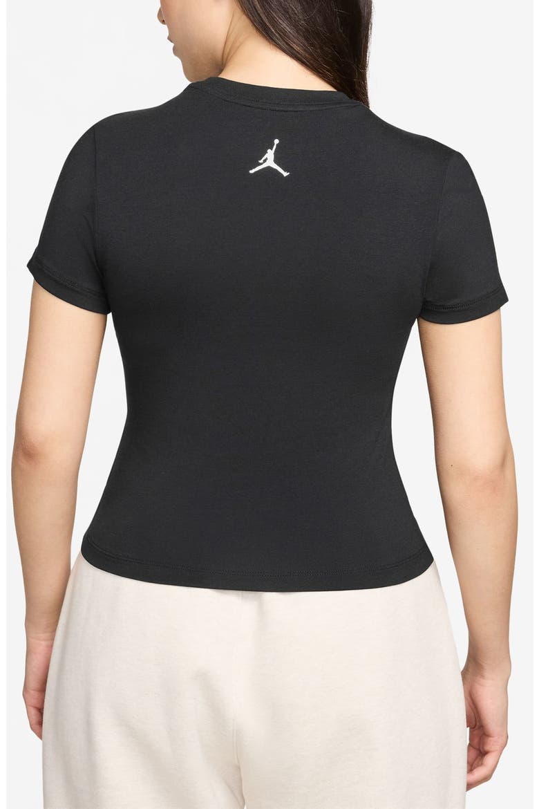 Trompe l'Oeil Embroidered T-Shirt, Alternate, color, BLACK/ WHITE
