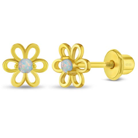 Opal Flower Girl Earrings