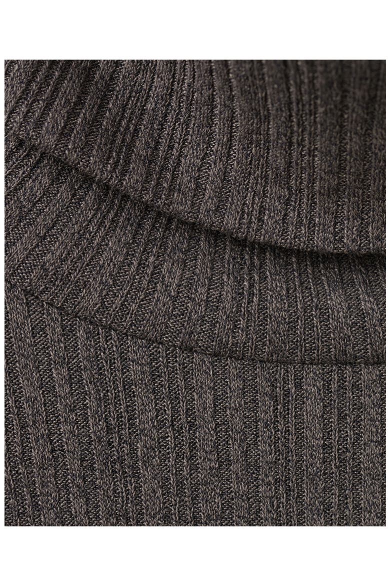 Turtleneck Flare Sleeve Rib Sweater, Alternate, color, MEDIUM BROWN