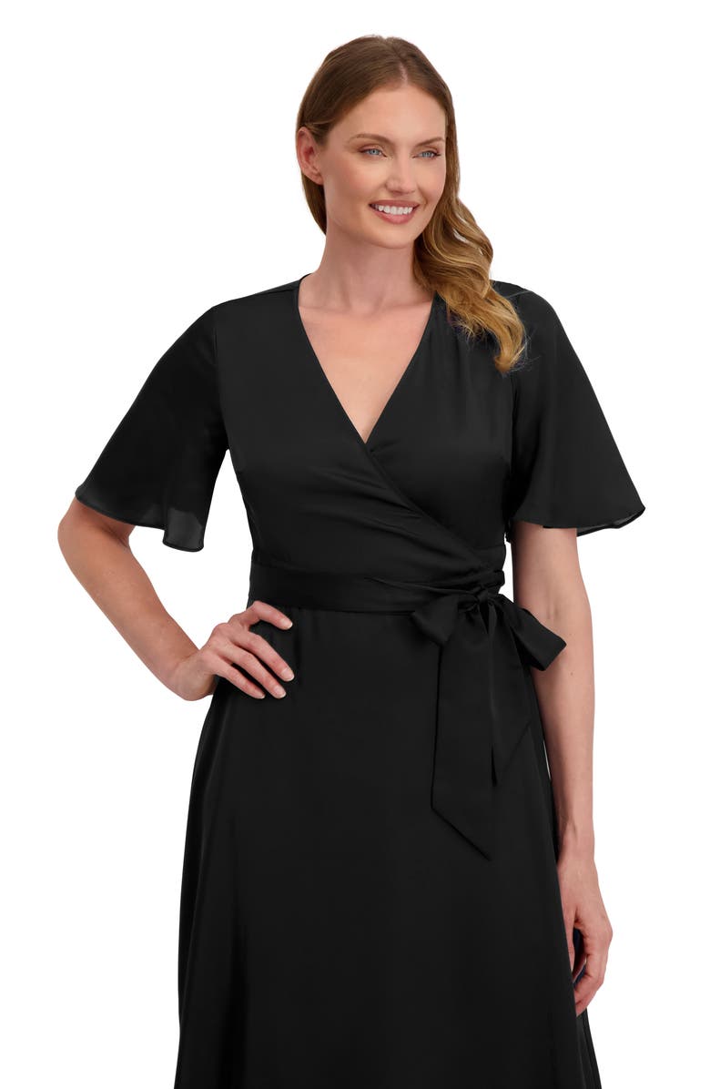 Laundry by Shelli Segal Madison Faux Wrap Maxi Dress, Alternate, color, Black Onyx