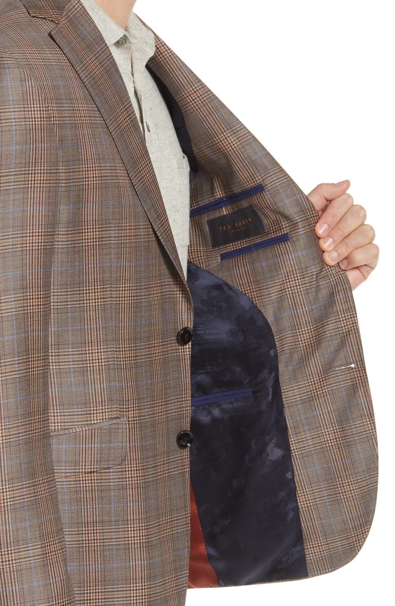 Ted Baker London Ron Extra Slim Fit Plaid Wool Suit, Alternate, color,