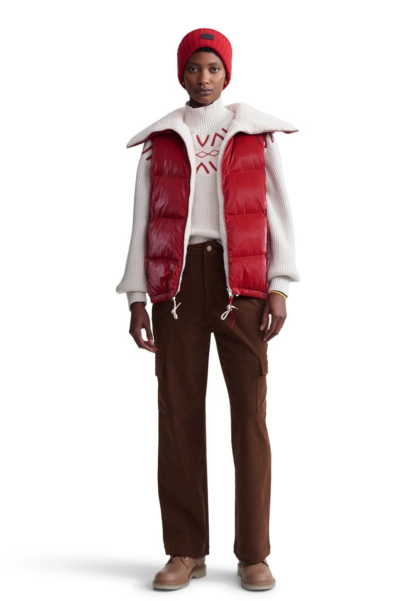Brock Fleece Lined Puffer Vest, Alternate, color, RED DAHLIA