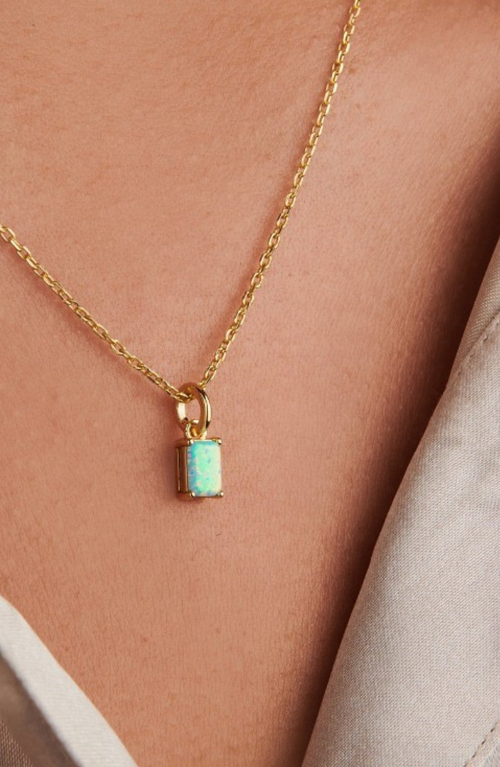 Little Sky Stone Birthstone Necklace In Pink