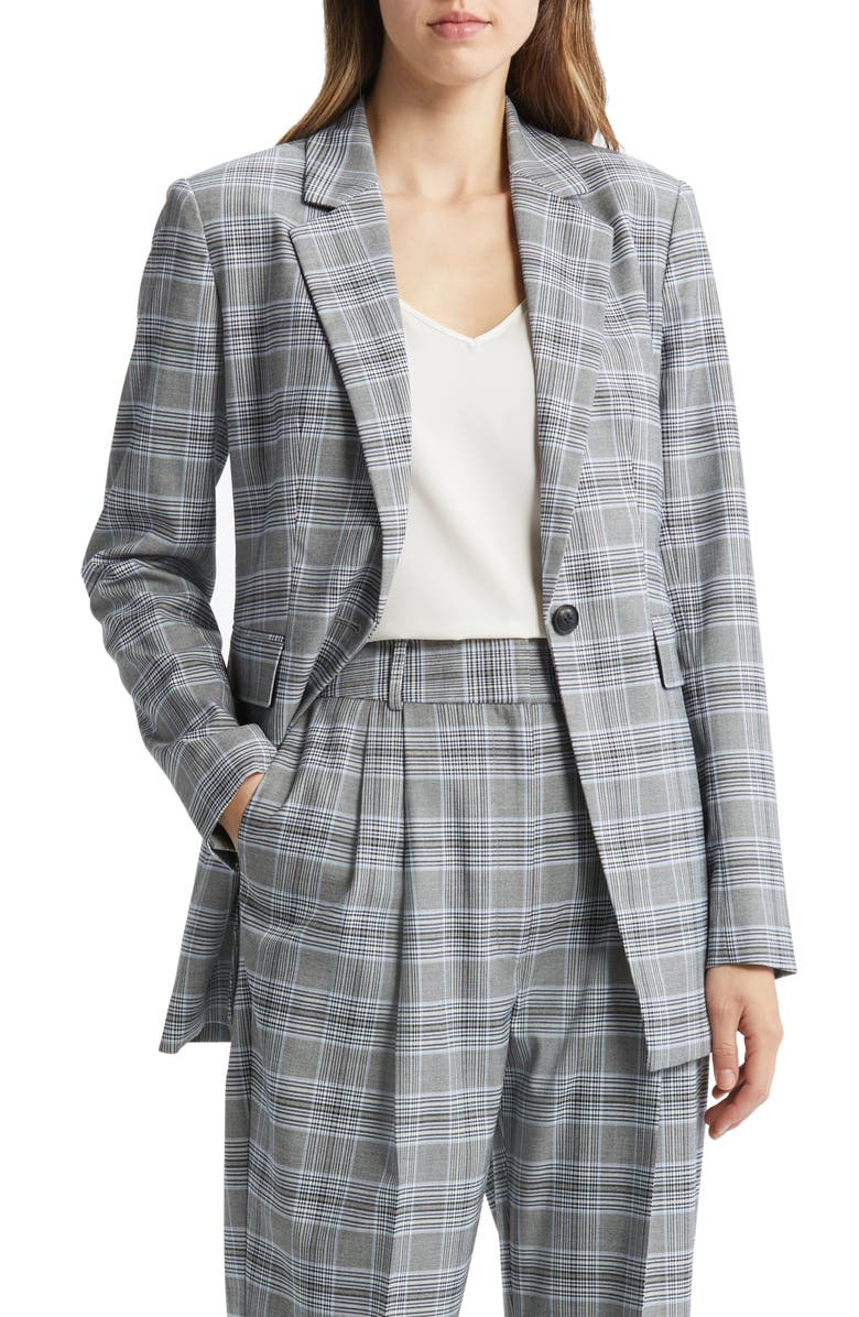 Nordstrom Glen Plaid One-Button Blazer, Main, color, 