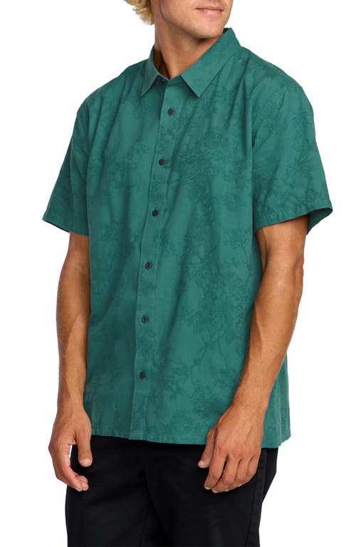 Billabong Sunshine Garage Stripe Short Sleeve Button-up Shirt In Green