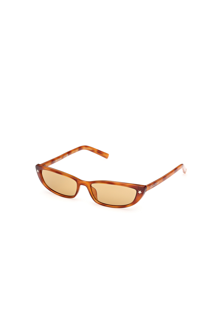 Slim Rectangular Acetate Sunglasses, Main, color, Blonde Havana / Brown