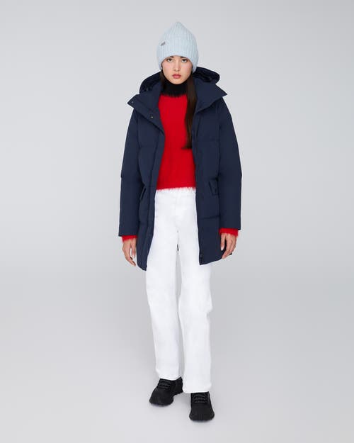 Quartz Co. Chloe | Hooded Down Winter Jacket In True Navy