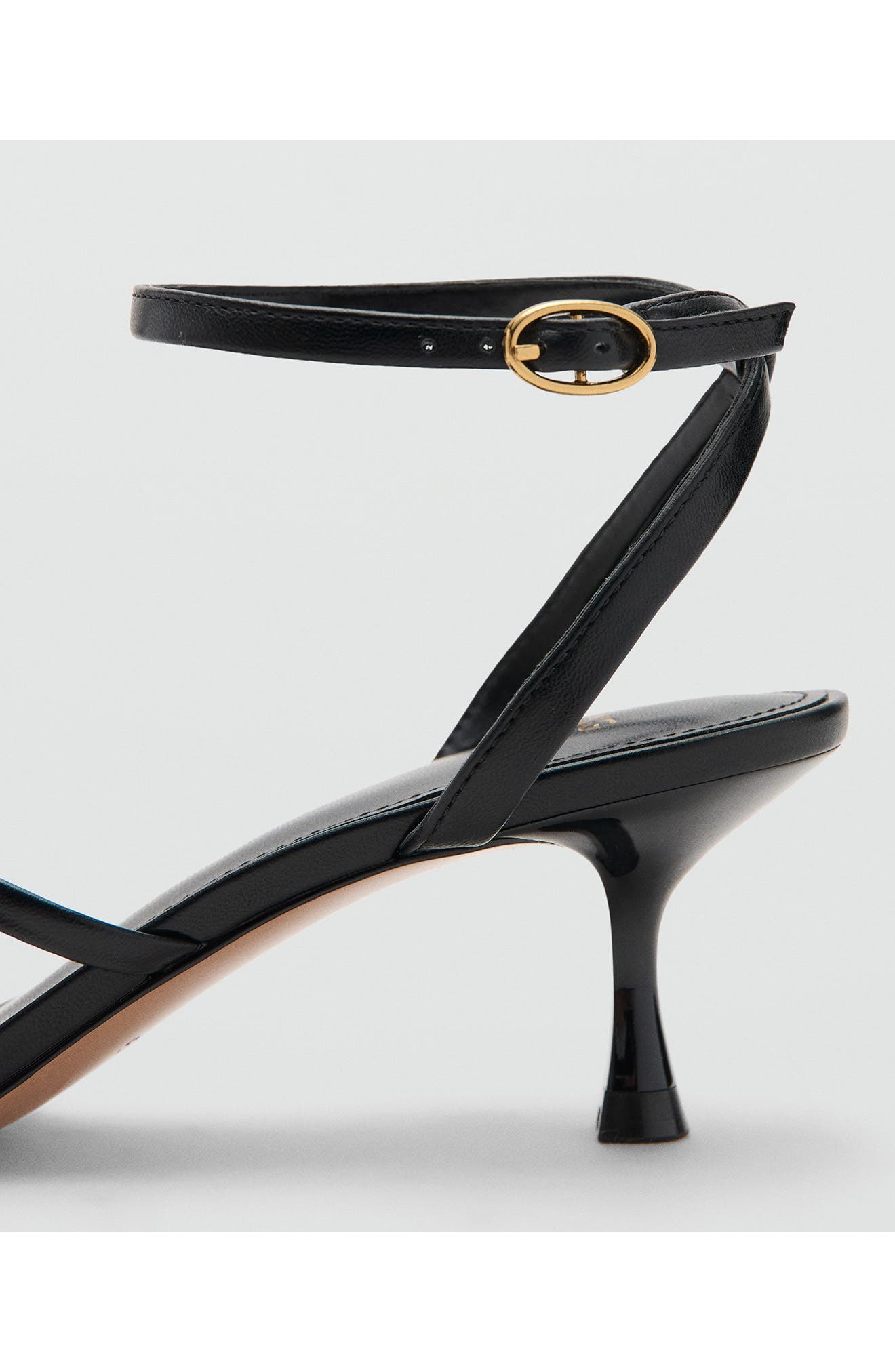 MANGO Niza Ankle Strap Sandal, Alternate, color, Black