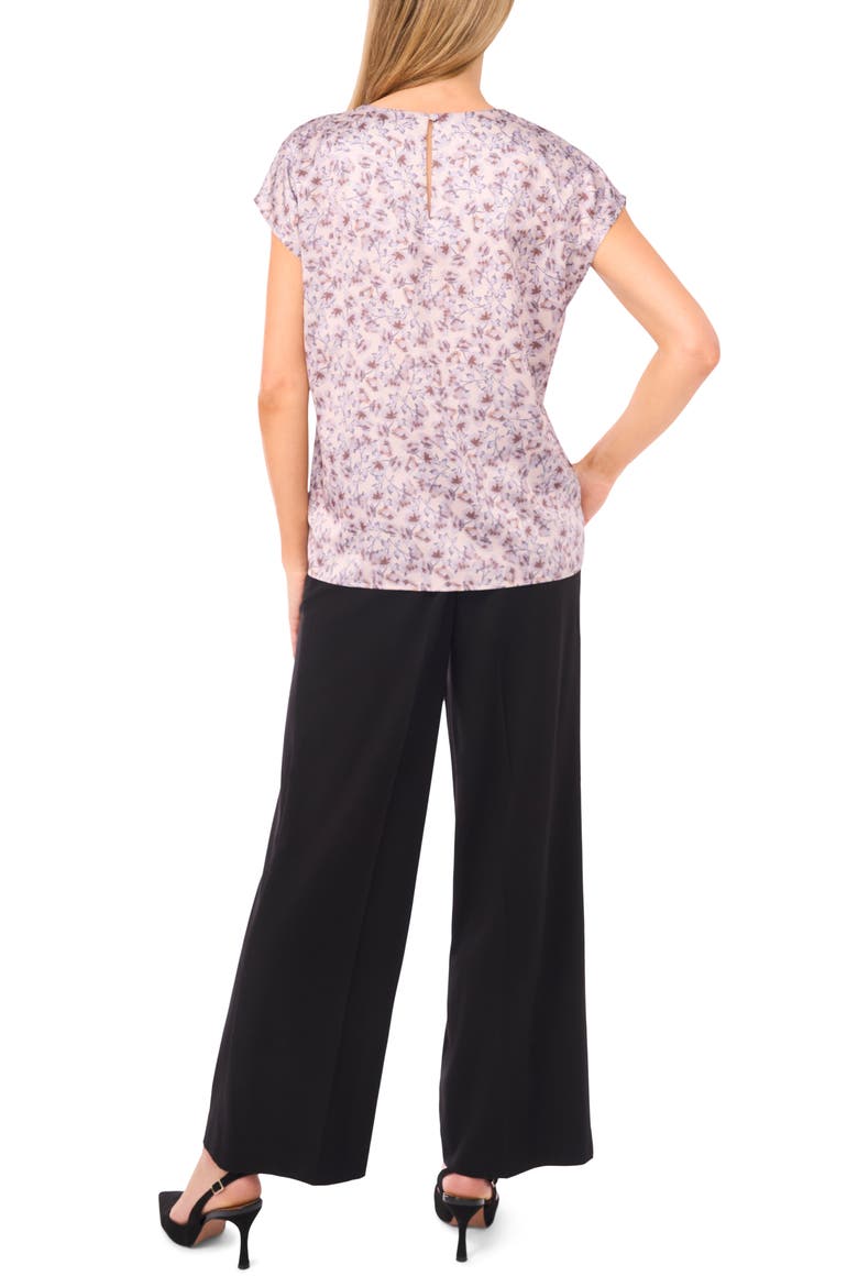 Petal Vine Print Cap Sleeve Shell, Alternate, color, CEMENT