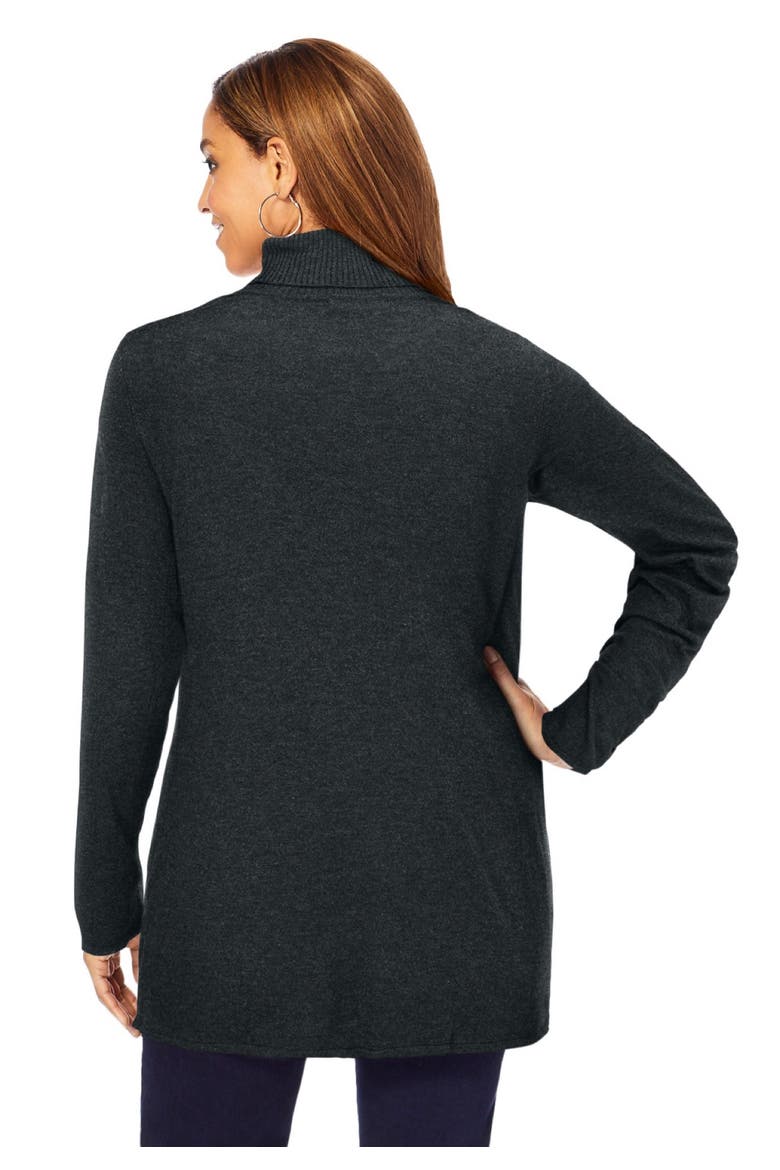 Carefree Cashmere Blend Turtleneck, Alternate, color, HEATHER CHARCOAL