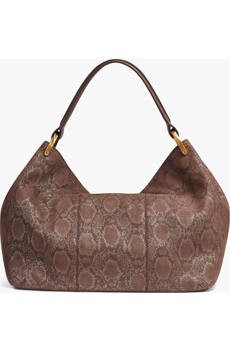 Donna Karan New York Glenwood Python Suede Shoulder, Alternate, color, Brown Multi