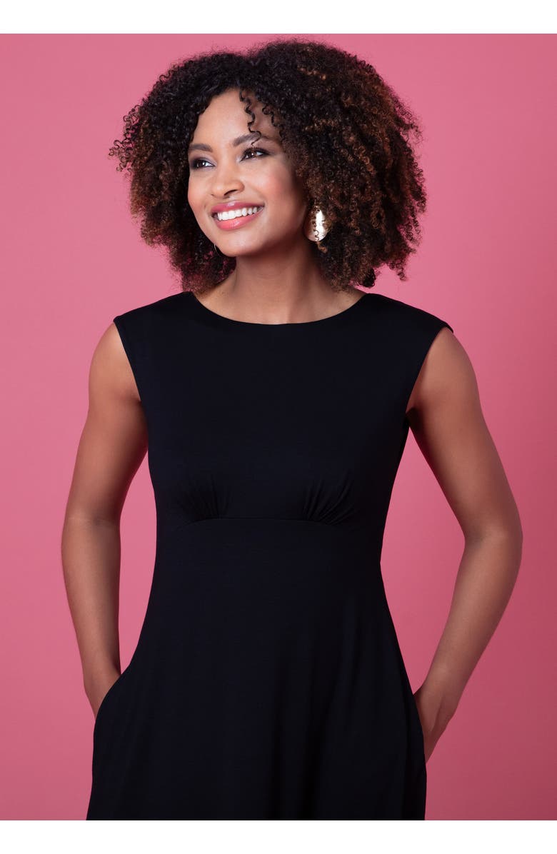 Alie Street London Luna Boat Neck Sleeveless Midi Dress, Alternate, color, Black