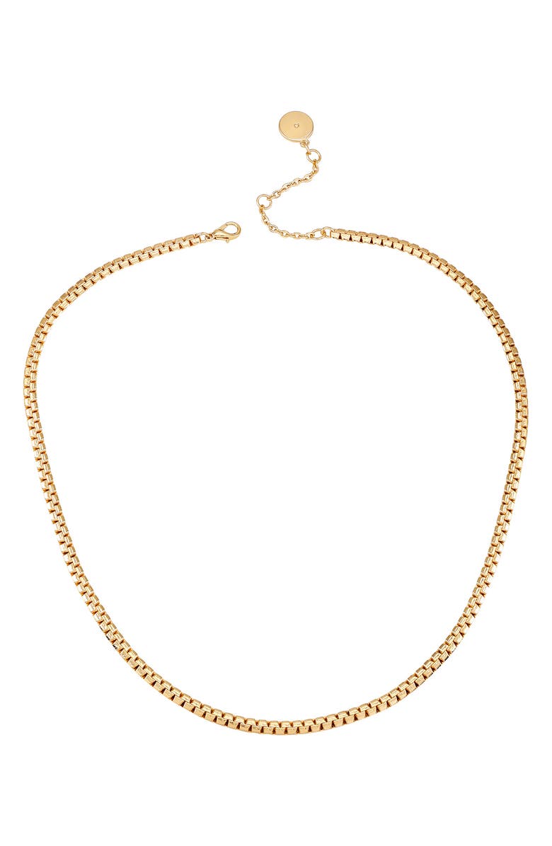Vince Camuto Box Chain Necklace, Alternate, color, Goldtone