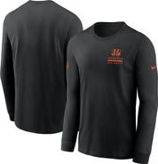 Nike Men's Nike Black Cincinnati Bengals Sideline Performance Long Sleeve T-Shirt