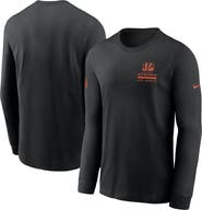 Nike Men's Nike Black Cincinnati Bengals Sideline Performance Long Sleeve T-Shirt