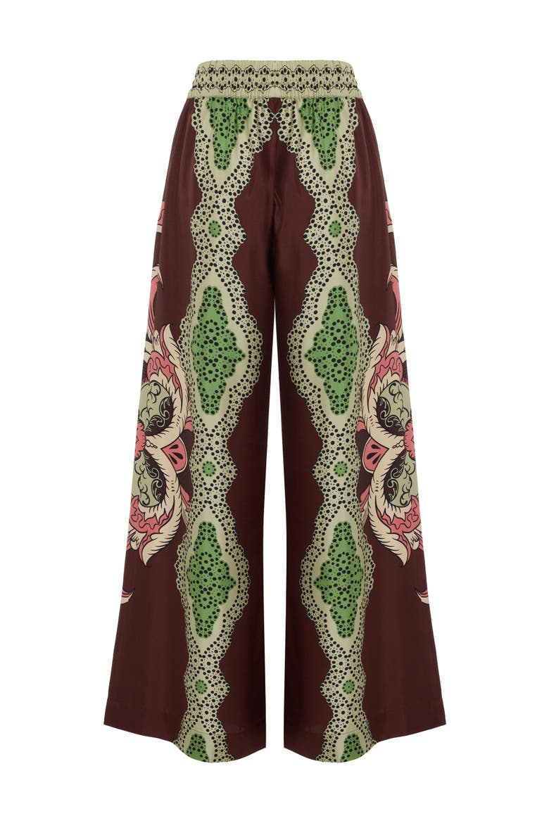 Palazzo Pants Portal Placée Testa Di Moro, Alternate, color, Testa di M