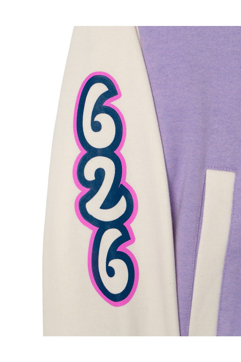 Lilo & Stitch Fleece Varsity Jacket and Joggers Set, Alternate, color, Purple Stitch