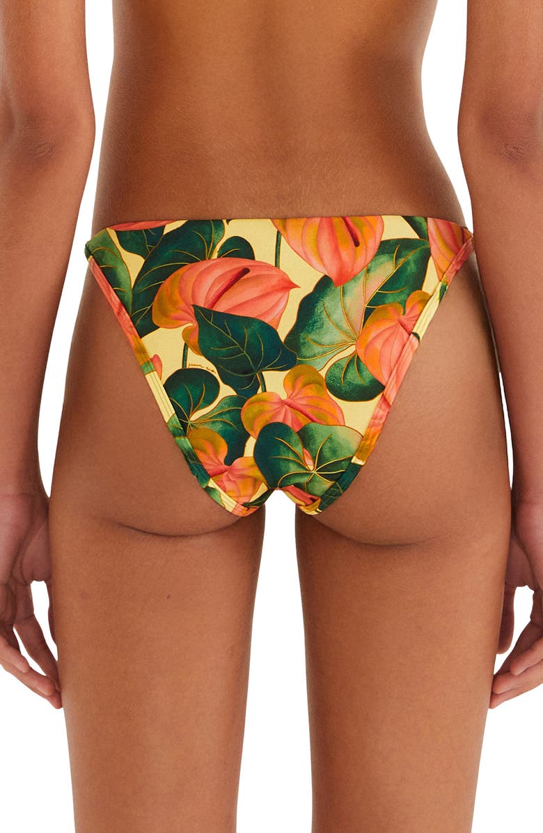 FARM Rio Anturim Floral Bikini Bottoms, Alternate, color, Golden Yellow