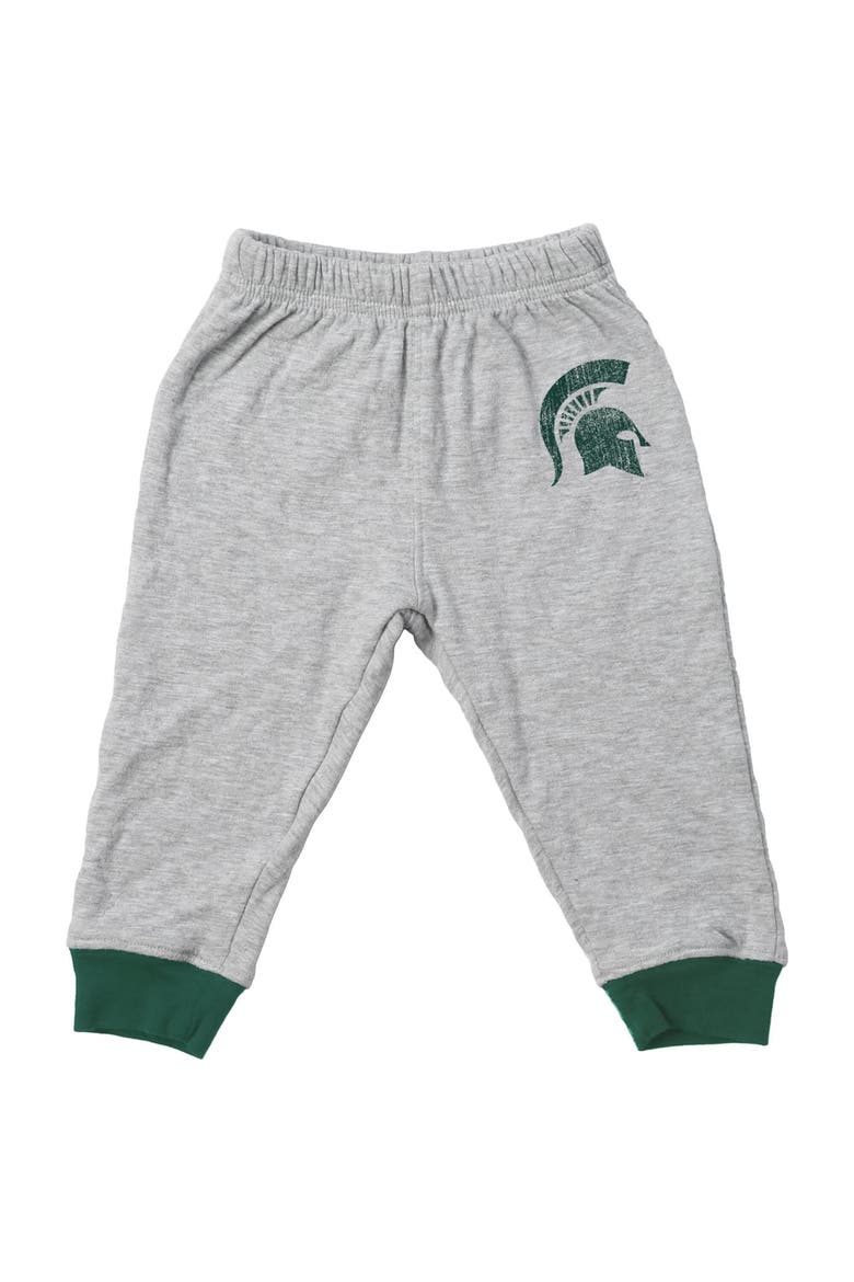 Infant Wes & Willy  Heather Gray Michigan State Spartans Jie Jie Hopper Set, Alternate, color, Heather Gray