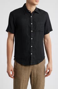 ALEX CRANE Ola Linen Short Sleeve Button-Up Shirt