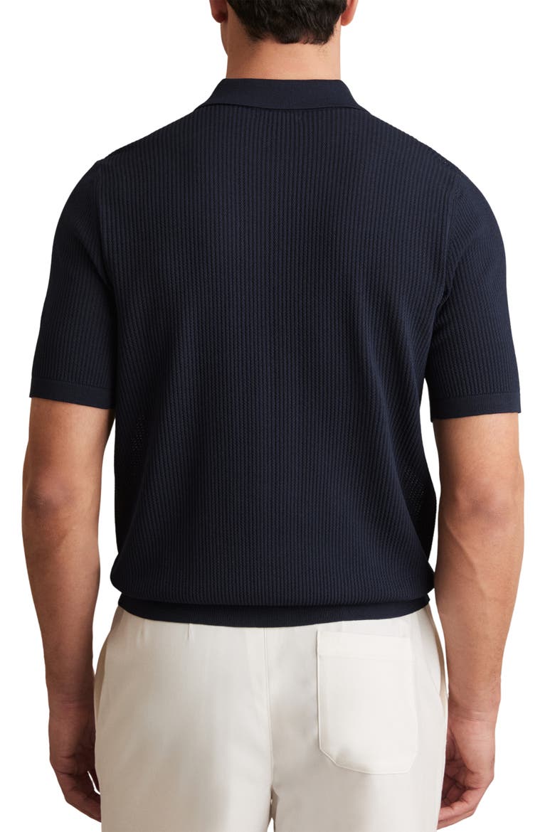 Varley Rib Colorblock Zip Polo Sweater, Alternate, color, WHITE/ NAVY