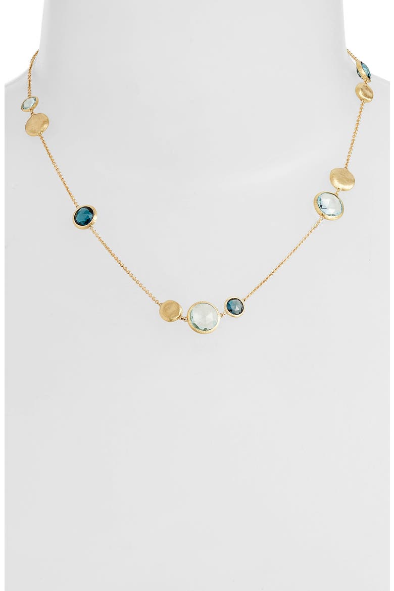 Marco Biecego Jaipur 18K Yellow Gold London Blue Topaz Necklace, Alternate, color, YELLOW GOLD