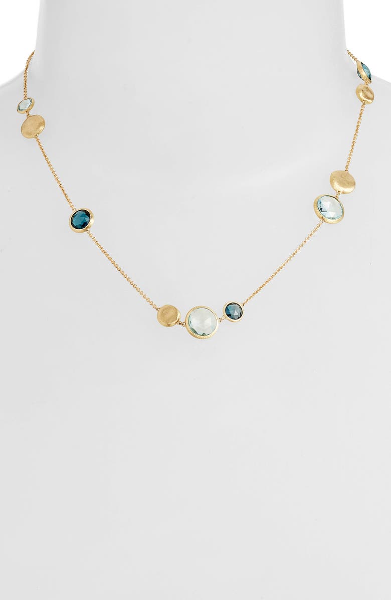 Marco Bicego Marco Biecego Jaipur 18K Yellow Gold London Blue Topaz Necklace, Alternate, color, Yellow Gold