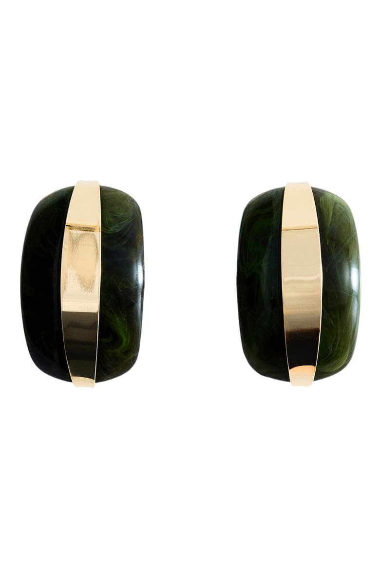 Resin & Metal Stud Earrings, Alternate, color, GOLD