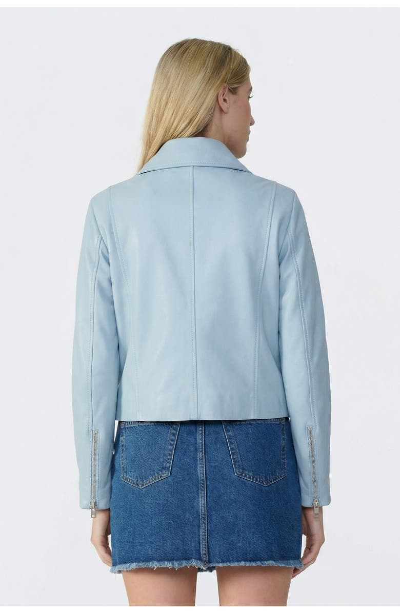 FURNIQ UK Daisy Leather Jacket, Alternate, color, Blue