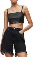AllSaints Betsy Leather Bandeau Top