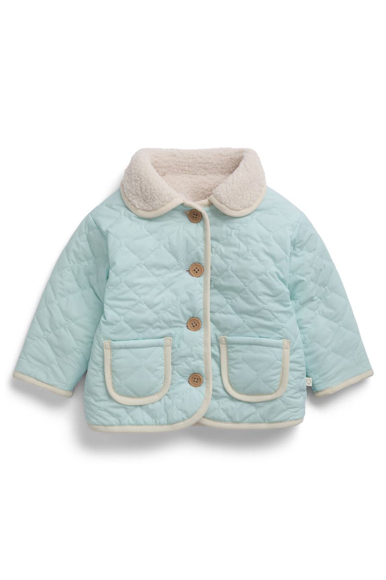Reversible Quilted Borg Jacket, Main, color, Sprout Green