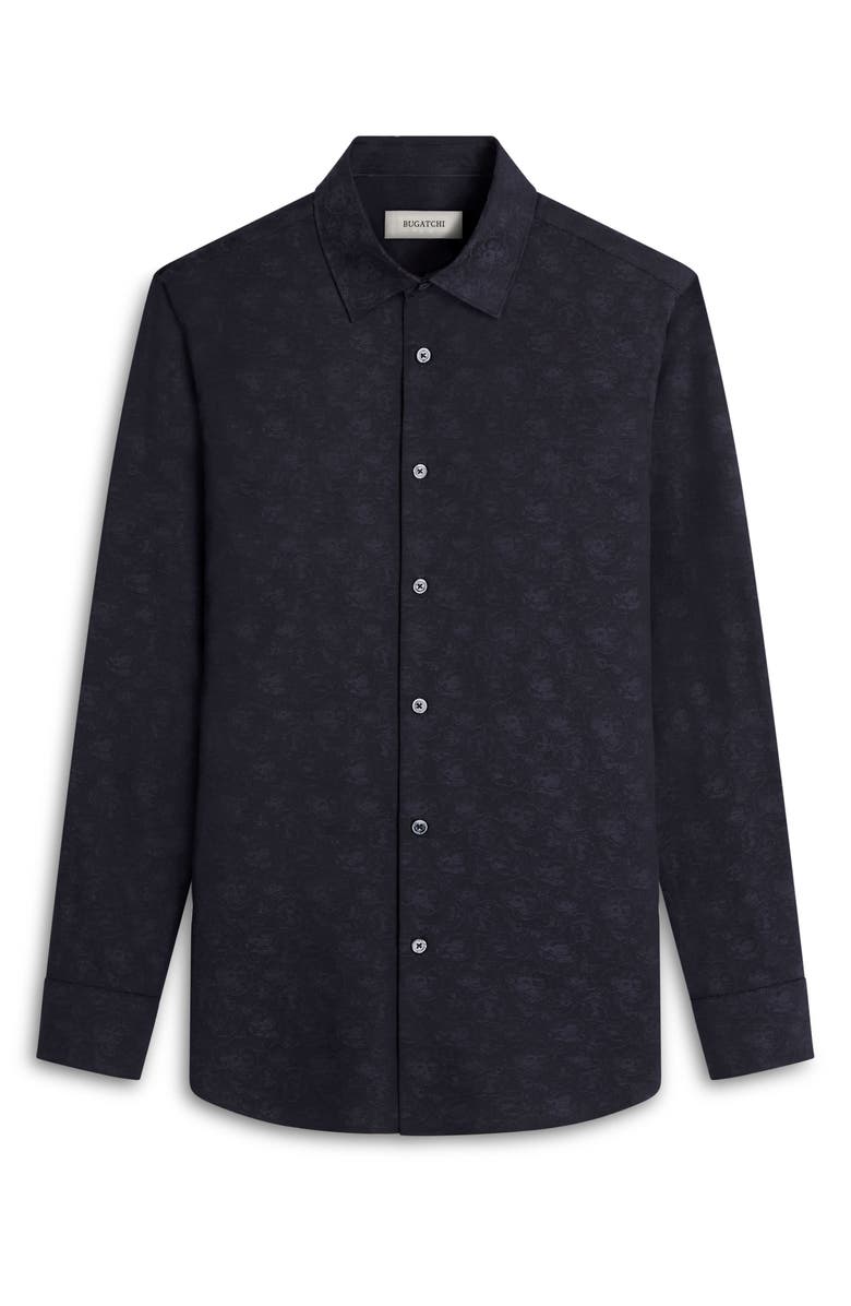 Bugatchi Julian Shaped Fit Stretch Print Button-Up Shirt, Alternate, color,