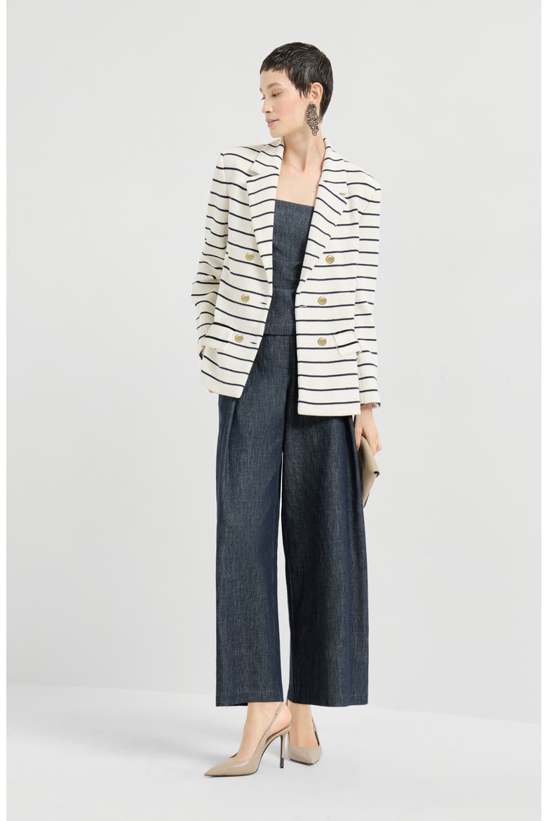 Striped knit blazer, Alternate, color, Blue