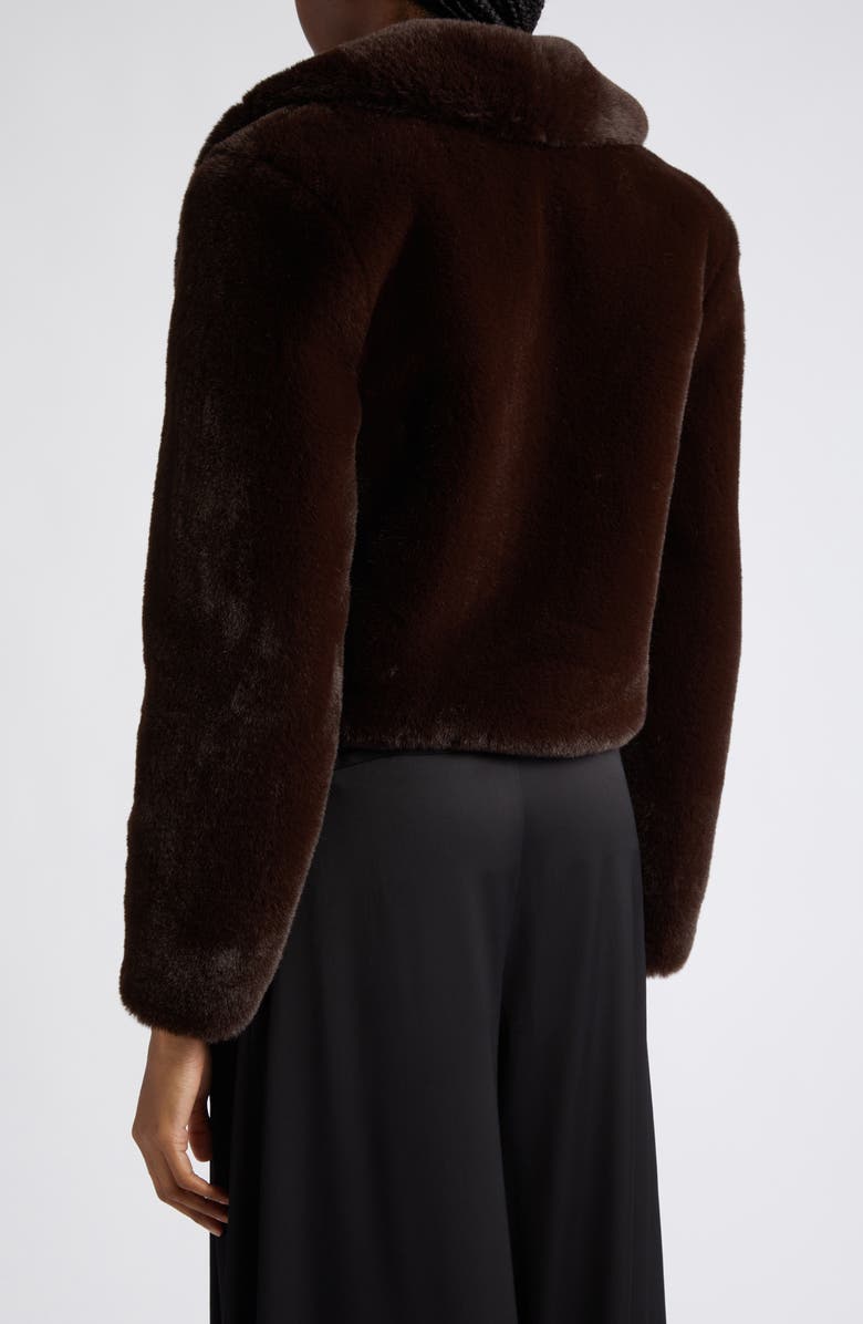 L'AGENCE Davy Crop Faux Fur Jacket, Alternate, color,