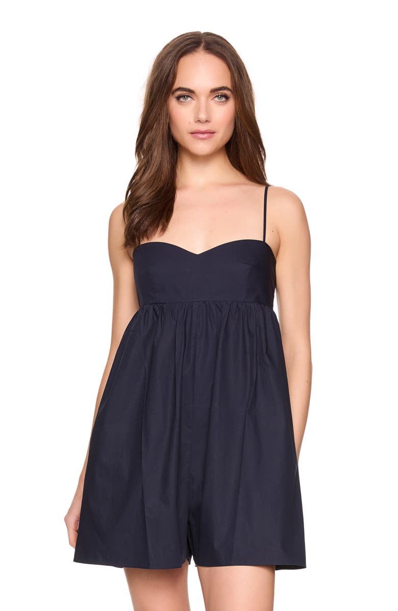 Susana Monaco Sleeveless Cotton Poplin Romper, Alternate, color, Onyx