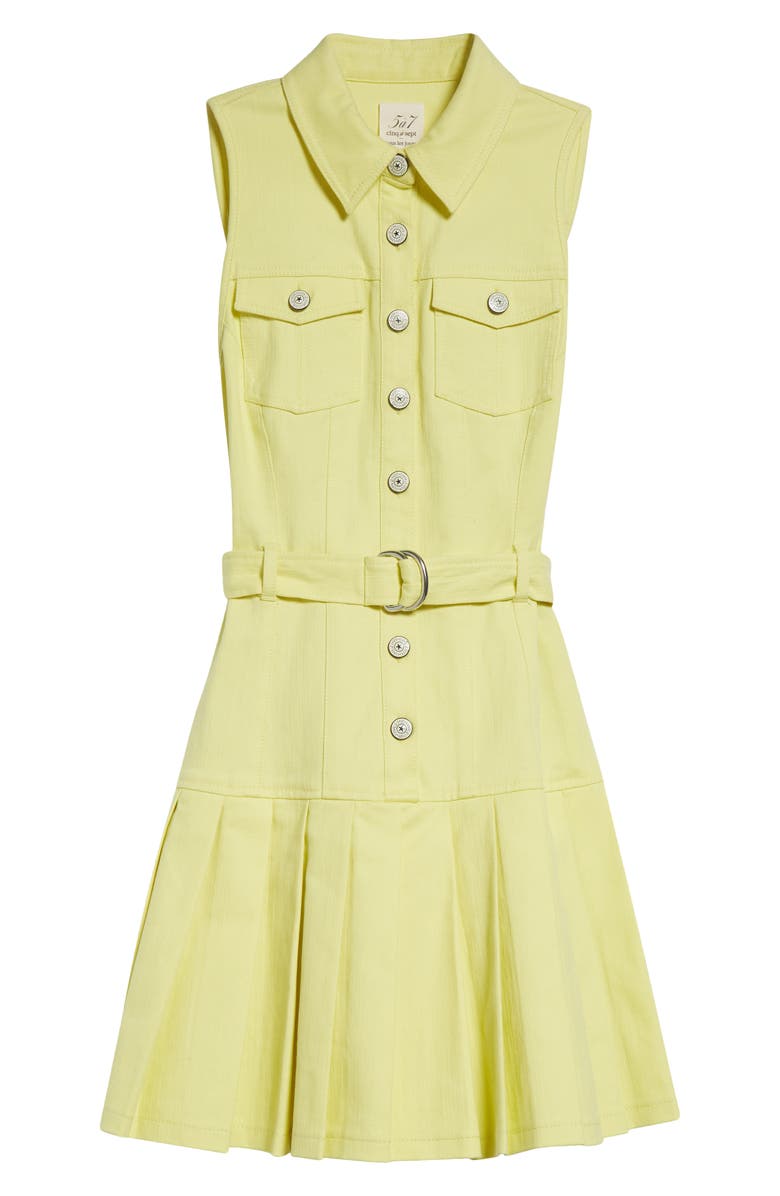 Cinq à Sept Moxie Belted Pleated Dress, Alternate, color, Golden Glow