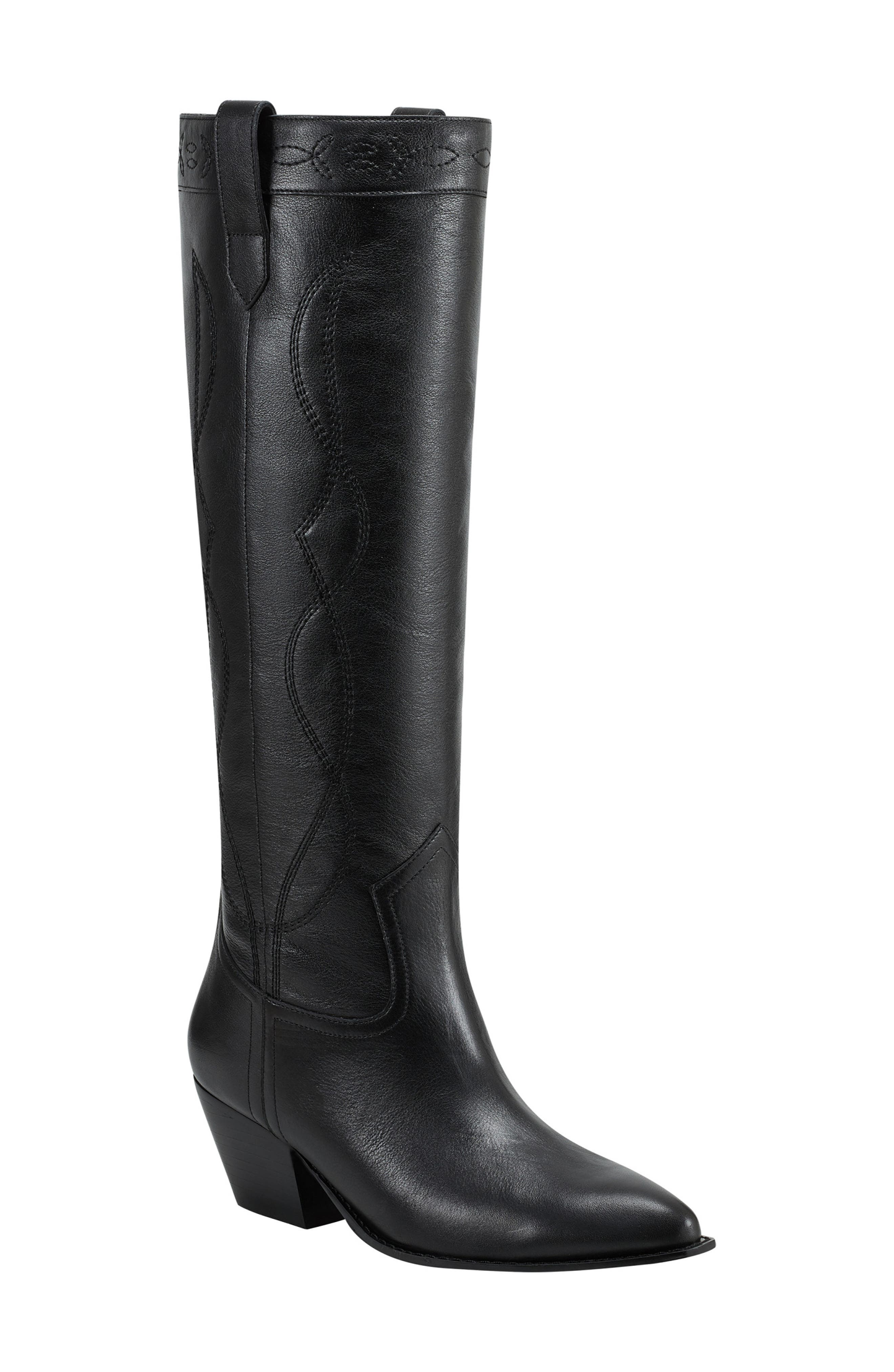 Marc Fisher LTD Edania Pointed Toe Western Knee High Boot, Main, color, 