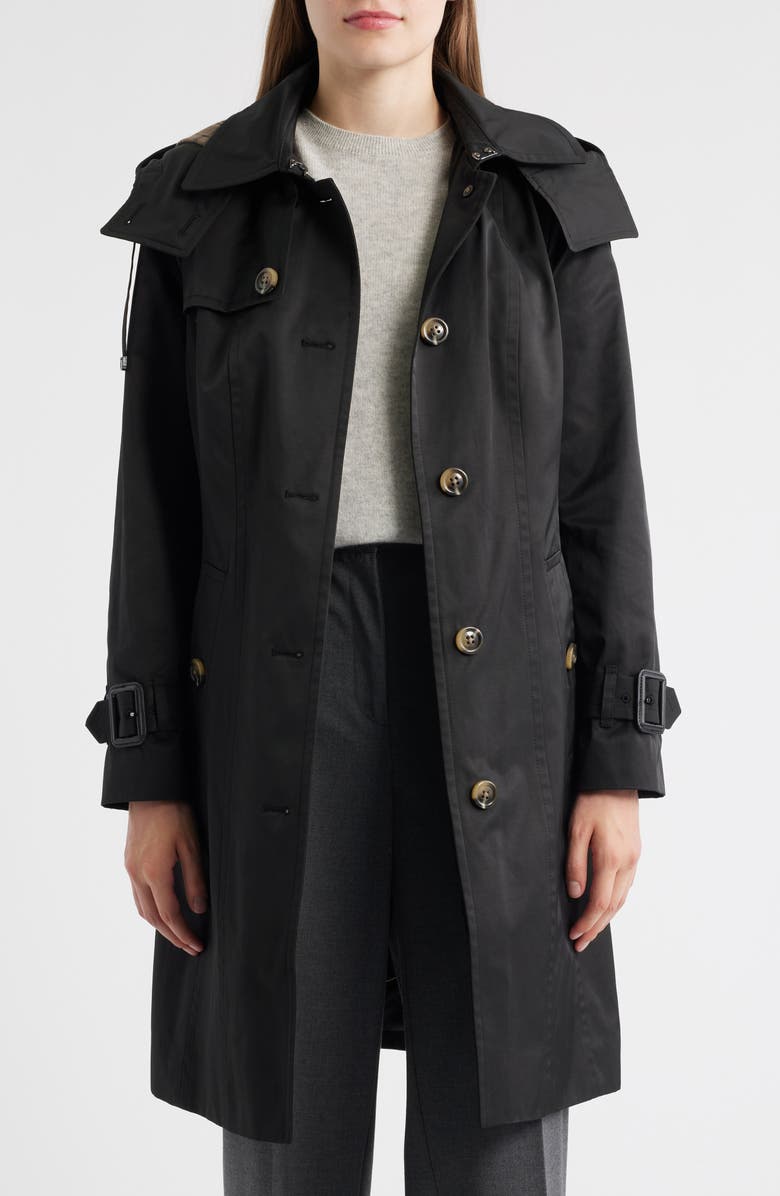 London Fog Heritage Trench Raincoat with Removable Hood, Alternate, color, 