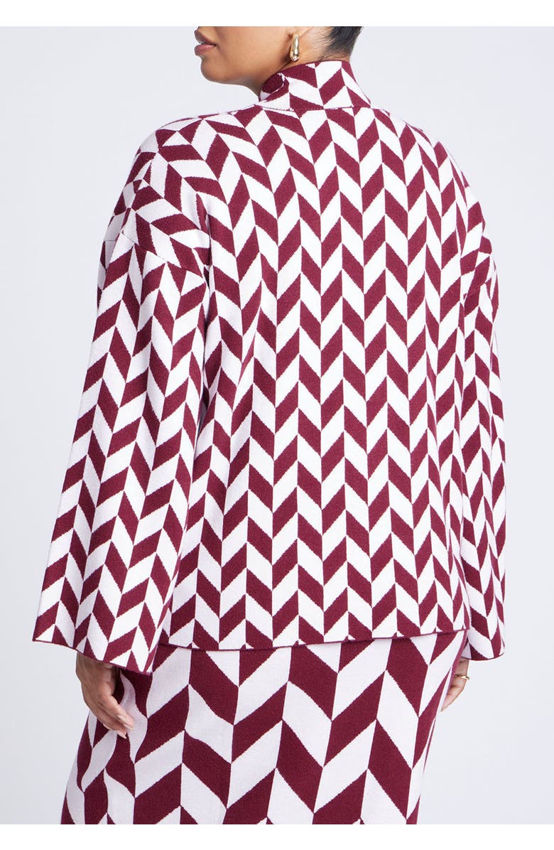 ELOQUII Mock Neck Intarsia Sweater, Alternate, color, Herringbone Steps